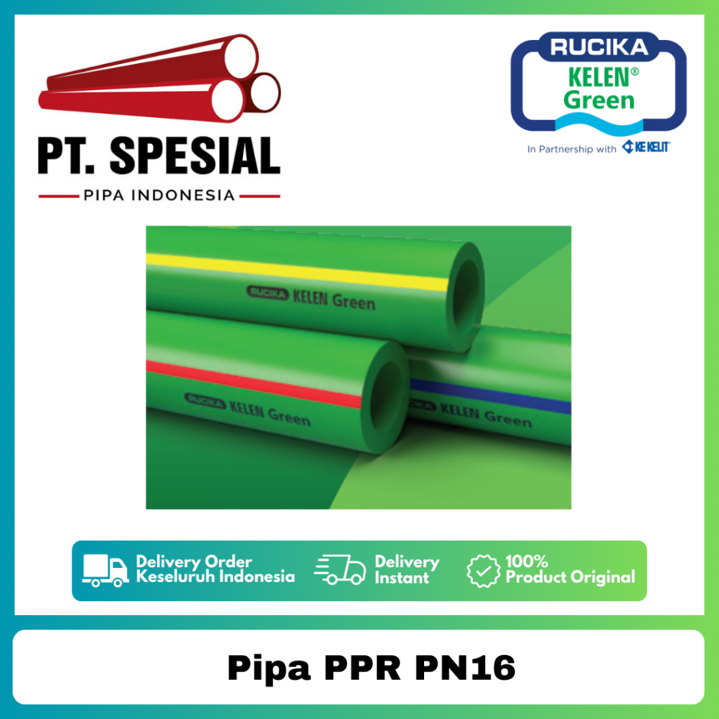 Pipa PPR PN16 Air Dingin Rucika DN90 - 3" Pipa PPR Kelen Green - 06