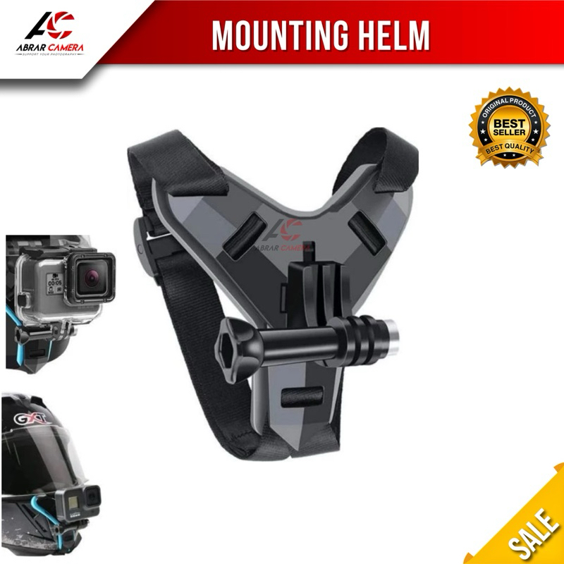 Holder Mount Strap Helm Sepeda Motor GoPro Hero 9 8 7 5 Action Xiaomi Yi Aksesoris Kamera mounting