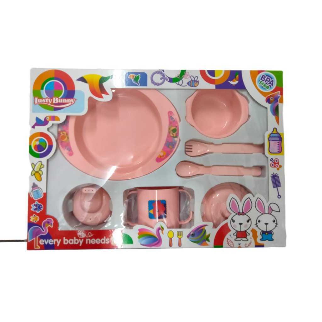 Promo  Feeding Set 7In1 Tempat Makan Bayi Lusty Bunny Lb-1847