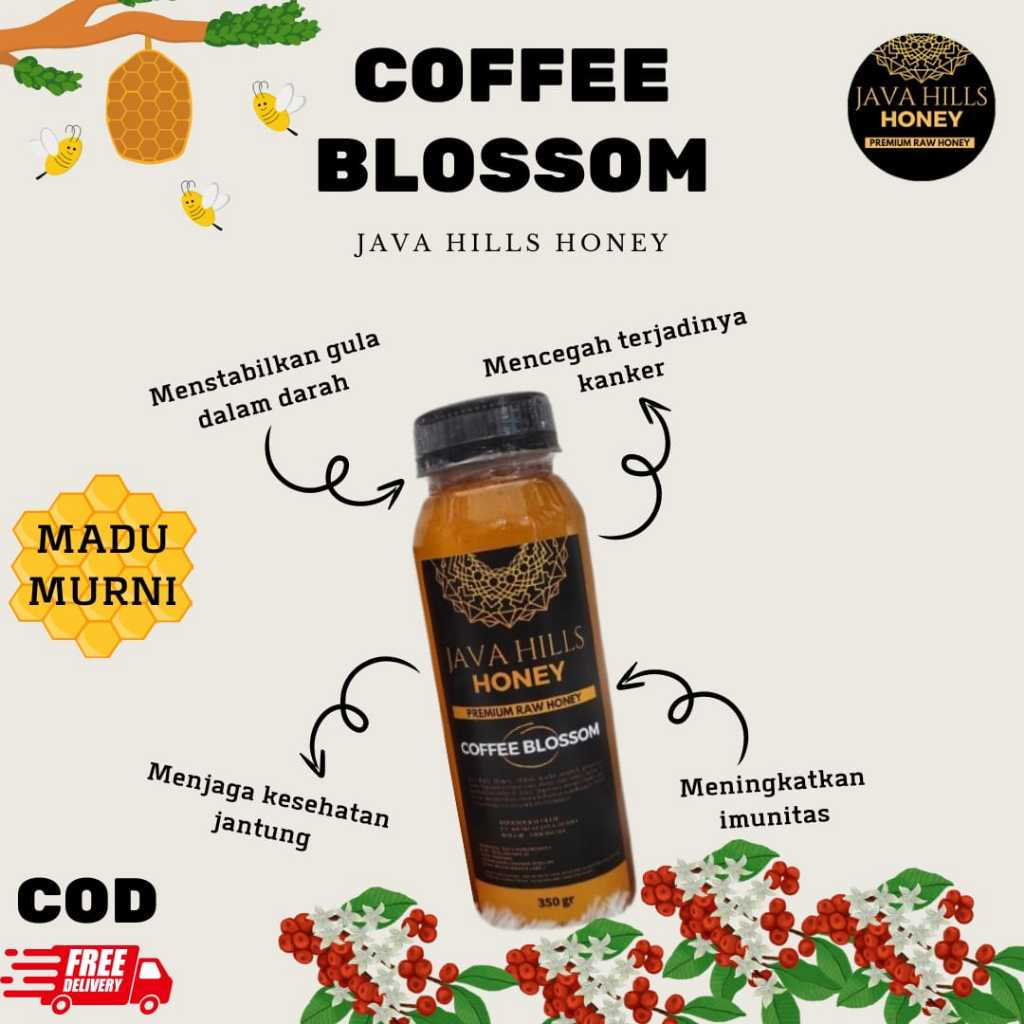 

Madu Murni Coffee Blossom 350gr by Java Hills Honey Untuk Mencegah Insomia | Menambah imunitas | Menjaga kesehatan Jantung | COD