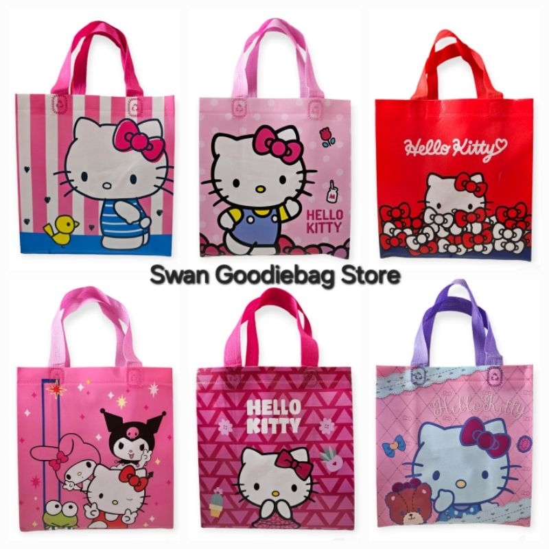 

RB (LUSINAN 12pcs) Goodie Bag Box Karakter 22x23x11 tas spunbond/tas hampers ultah/ tas kartun
