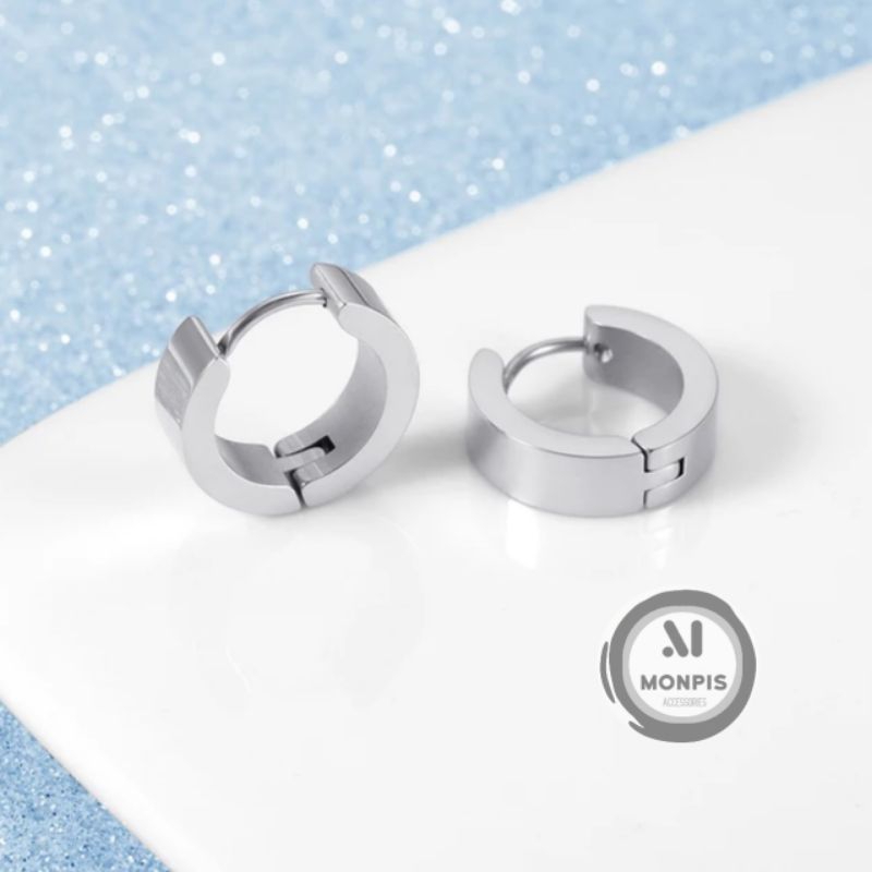 Anting Pria Anting titanium Anting korea Anting silver Anting bulat