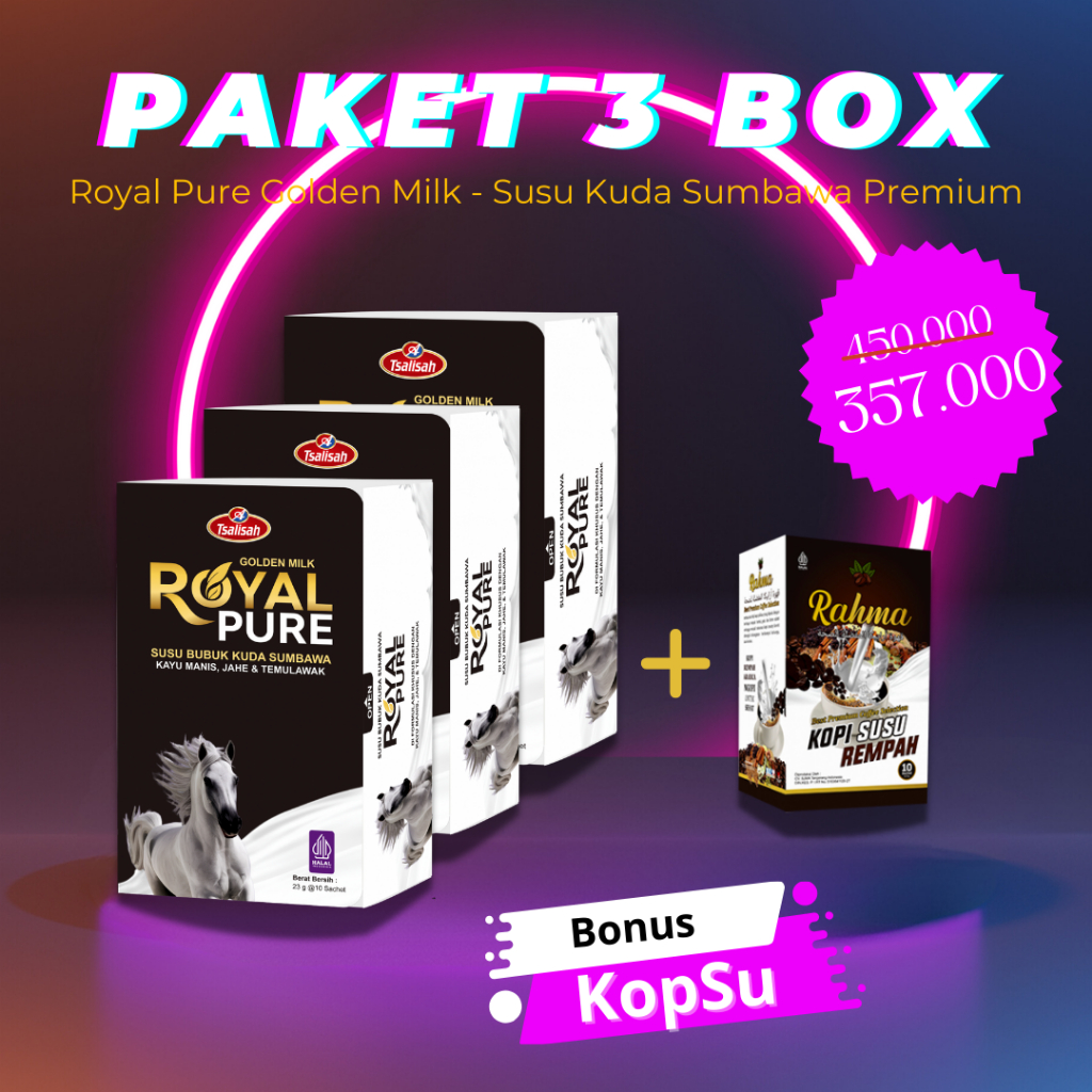 

[PAKET 3 BOX] ROYAL PURE SUSU KUDA SUMBAWA PREMIUM