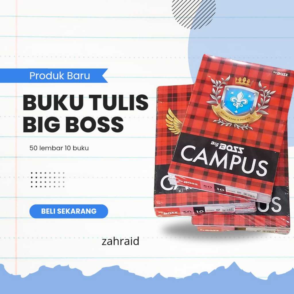 

Buku Tulis Boxy 50 Lembar Big Boss 1 Pack 10 Buku