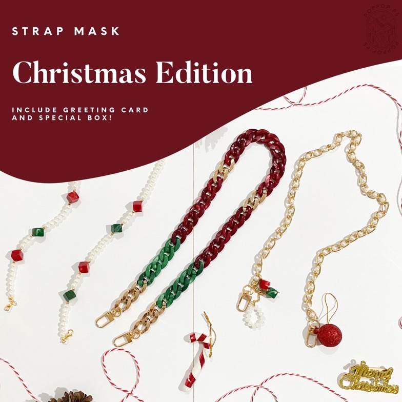 KODE X59A Joyful Strap Mask Christmas Edition Hampers Natal Tali Masker  POPPOPPS