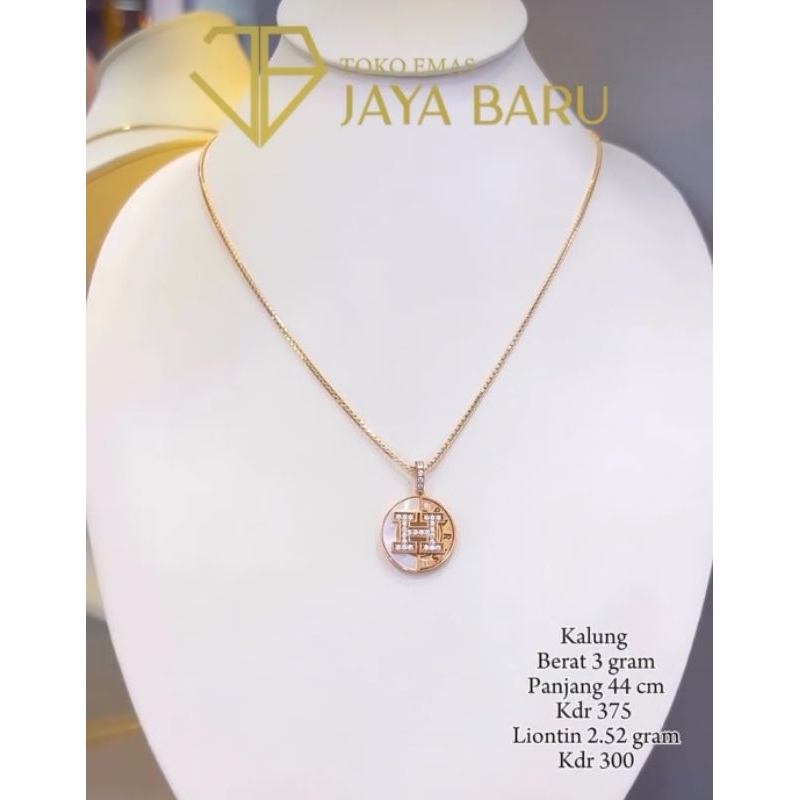 kalung itali setliontin H rosegold