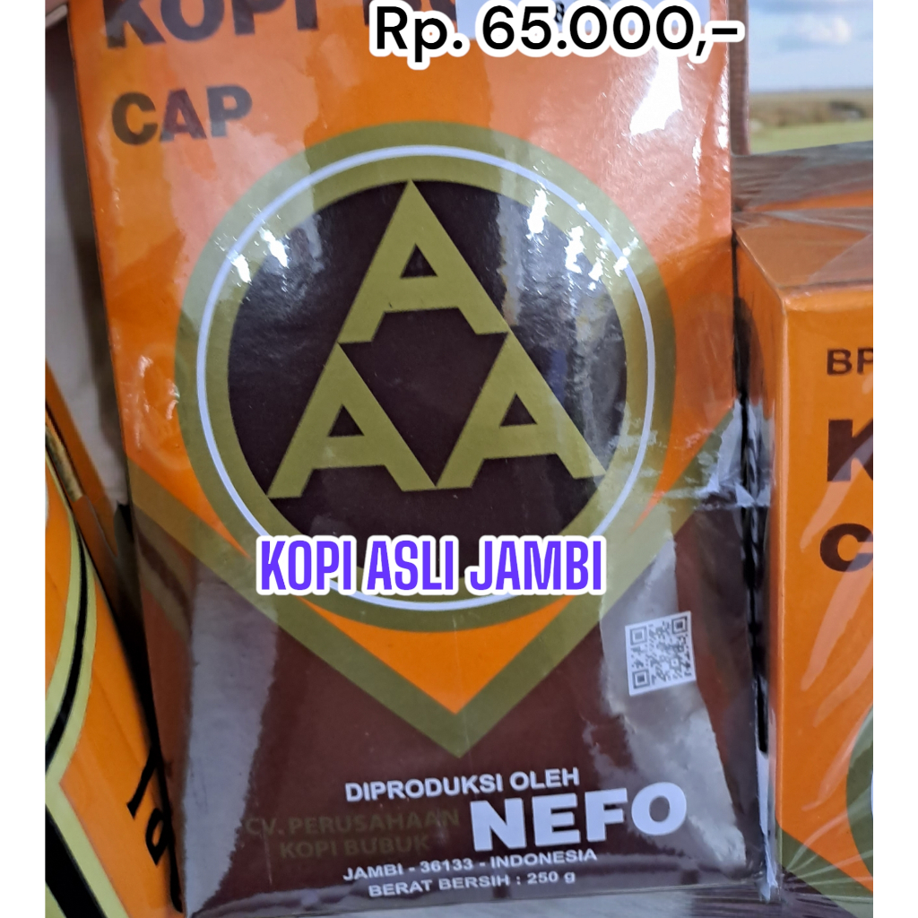 

KOPI AAA, KOPI KHAS OLEH-OLEH JAMBI, BERAT 250 GRAM.