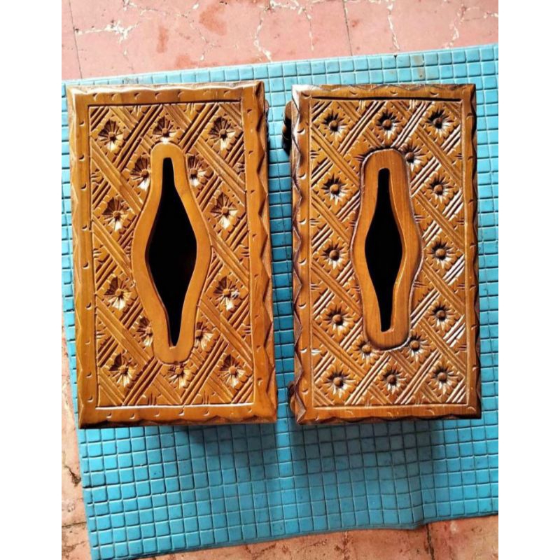 Tempat tisu kayu / Tempat tisu kayu jati