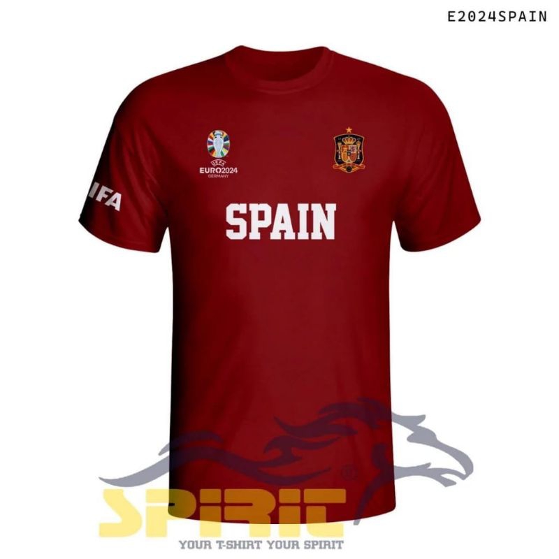 T-SHIRT KAOS DISTRO / JERSEY TIMNAS SPAIN EUFA EURO 2024 / KAOS BOLA