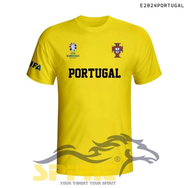 T-SHIRT KAOS DISTRO / JERSEY TIMNAS PORTUGAL EUFA EURO 2024 / KAOS BOLA