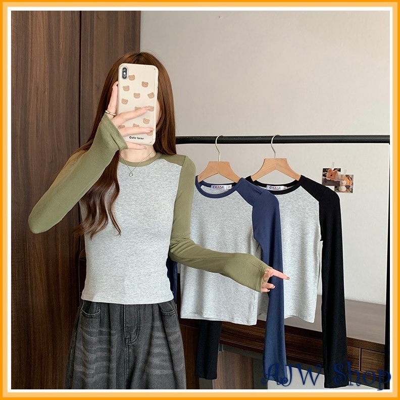 EKSKLUSIF AJW Kaos Rajut Wanita Import Lengan Panjang Kekinian XBA  Baju Rajut Wanita Lengan Panjang