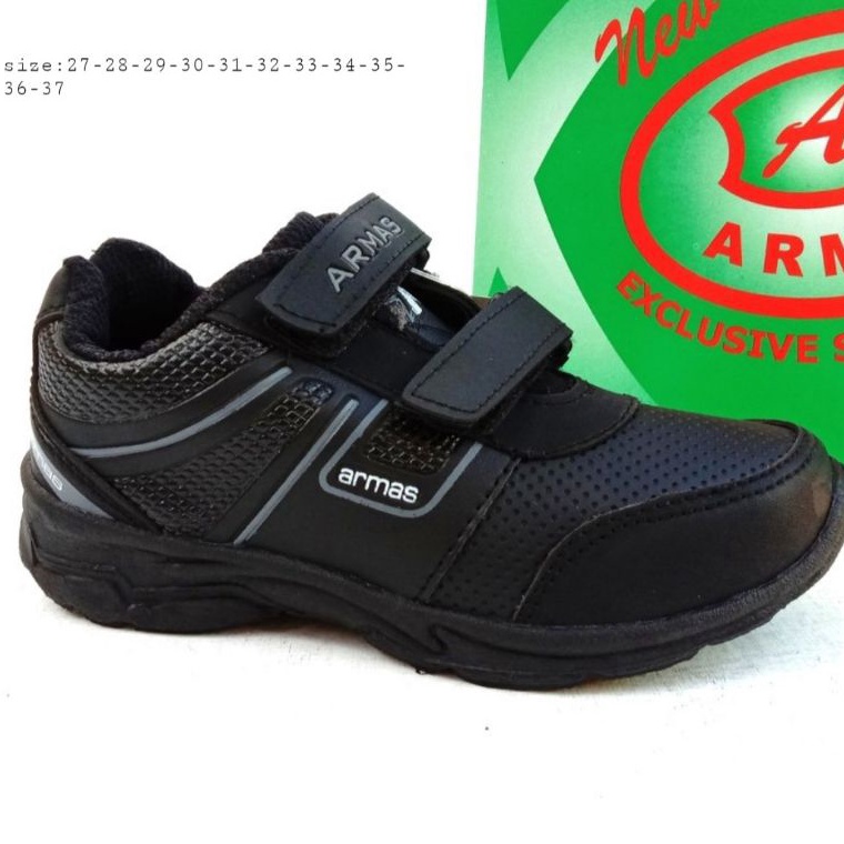 KODE K32I Sepatu Anak Sekolah Original ArmodArmas CRV Sepatu Hitam Polos