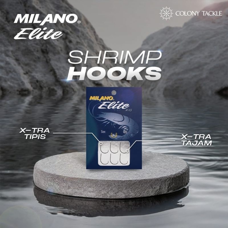 Kail Udang Milano Elite Shrimp Hook Carbon - Kuat Tipis Tajam