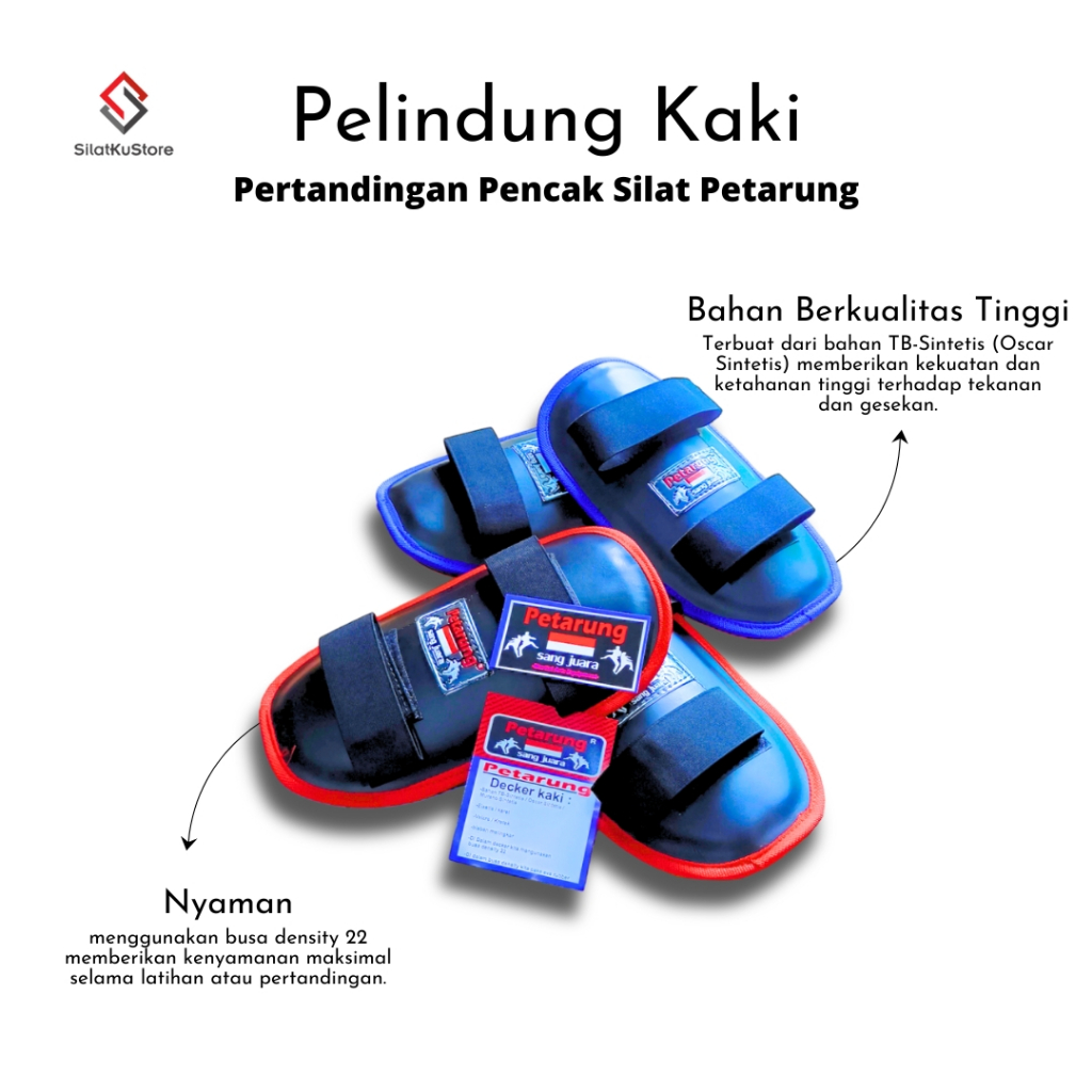 Deker Kaki Pencak Silat Pelindung Tulang Kering Decker Kaki IPSI Pencak Silat Pelindung Engkel