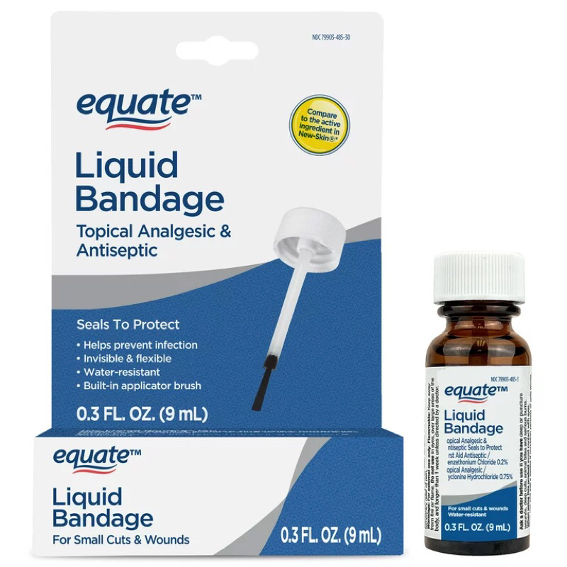 Equate USA Liquid Bandage, Topical Antiseptic for Small Cuts Handiplas Plester Dalam Bentuk Cair