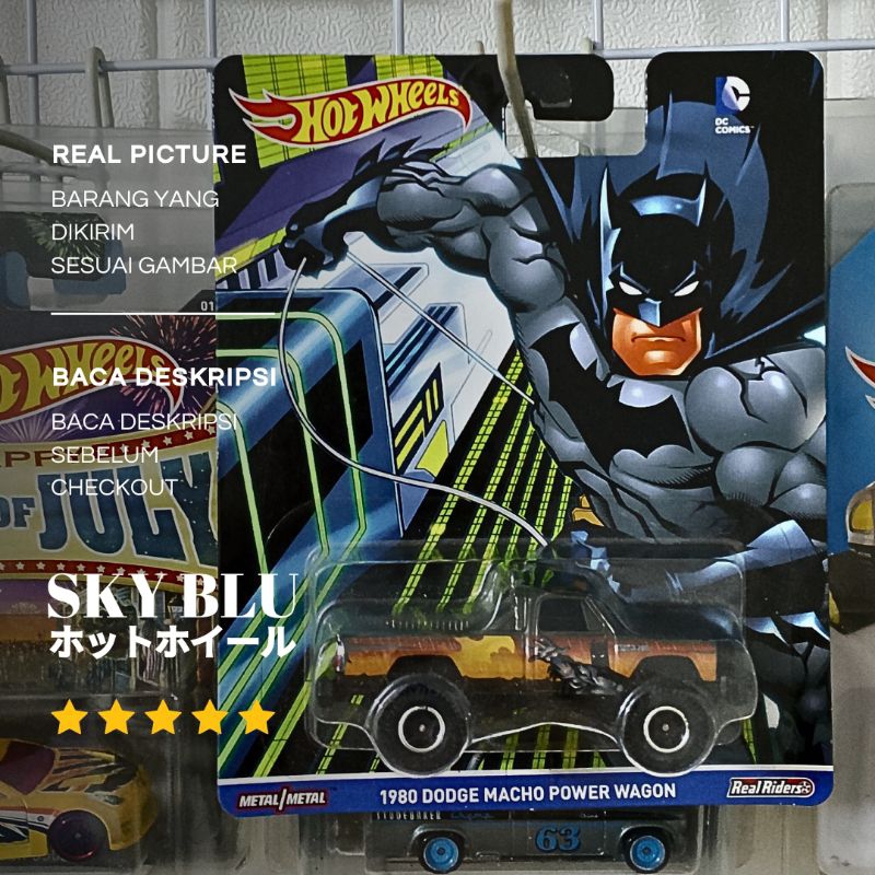 HOT WHEELS 1980 DODGE MACHO POWER WAGON BATMAN (DC COMICS SERIES) BAN KARET