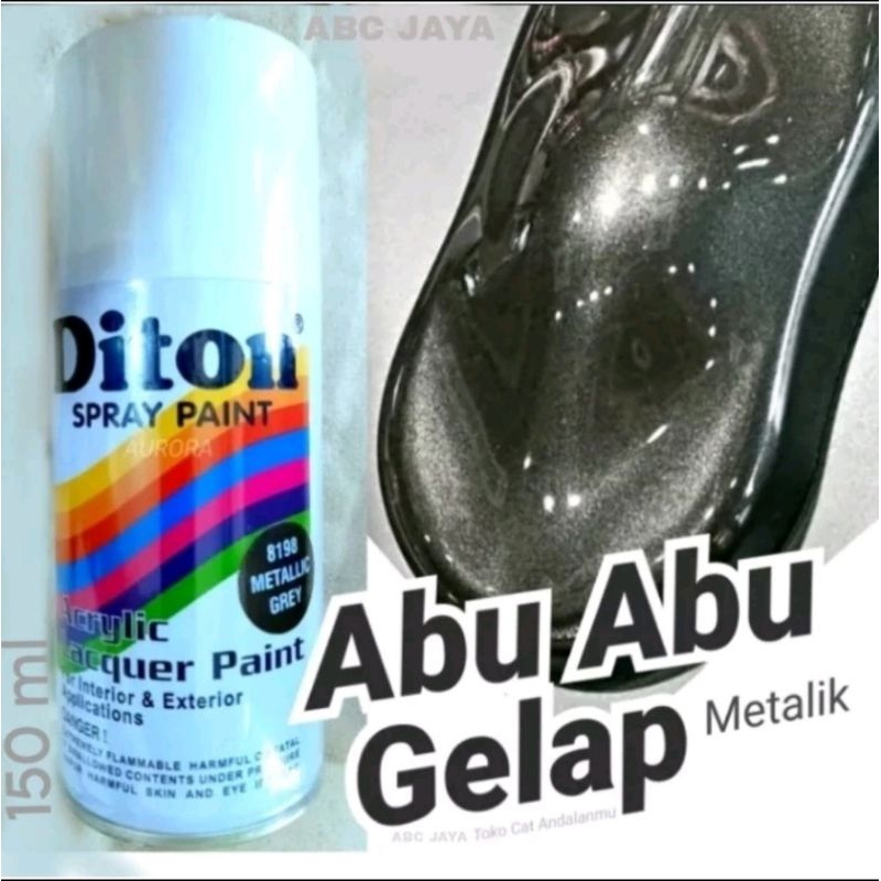 Pilok Pylox Diton 8198 Metallic Grey Abu Abu Metalik Metalik Grey Grei Cat Semprot Aerosol 150ml