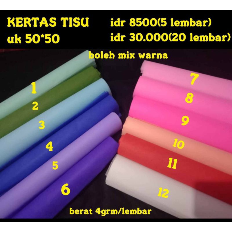 

5 lembar kertas tissue untuk buket