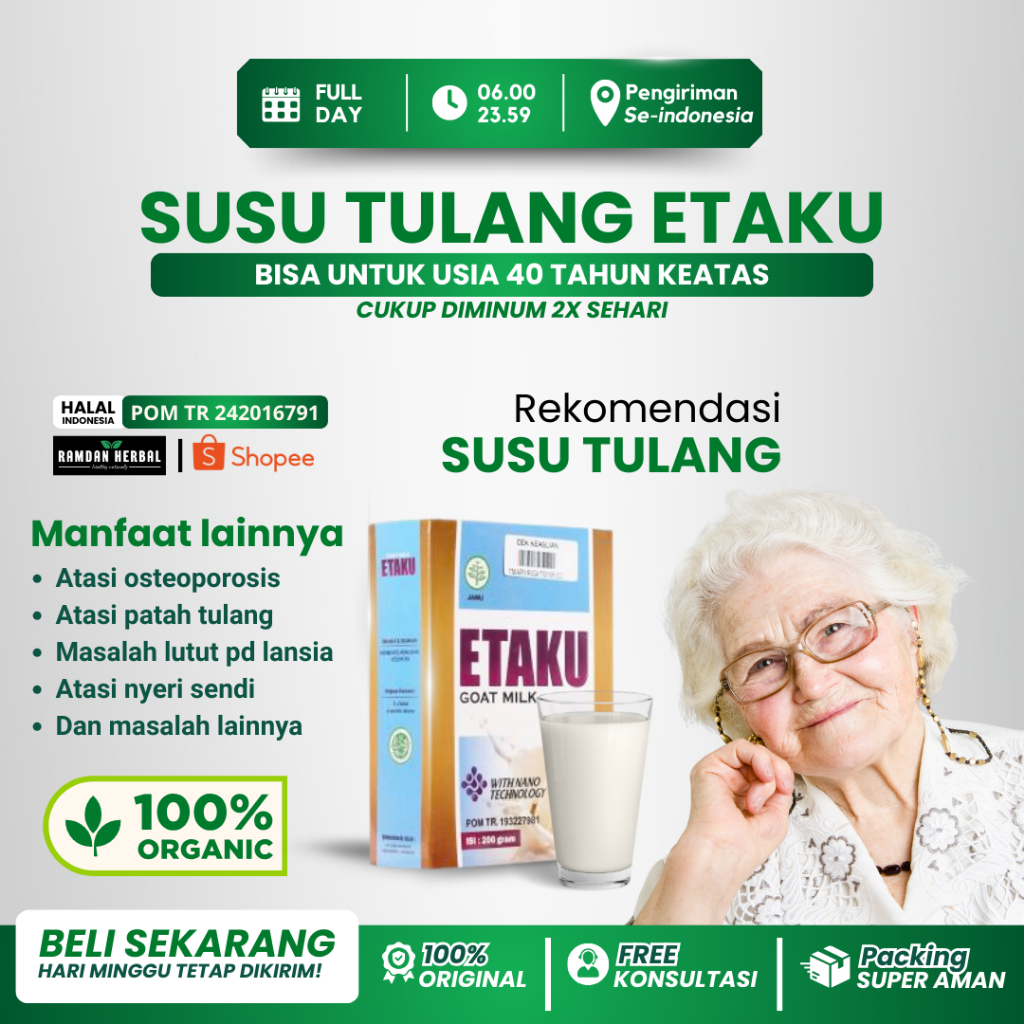 

Susu Etaku Untuk Tulang Usia 40 Keatas Pengeroposan Tulang Osteoporosis Tulang Lutut Nyeri Susu Kambing Etawa Asli
