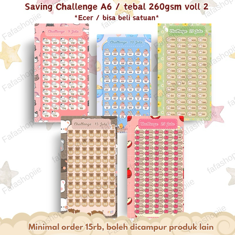 

(Voll 2) Kertas isi binder A6 TEBAL 260gsm kertas nabung loose leaf A6