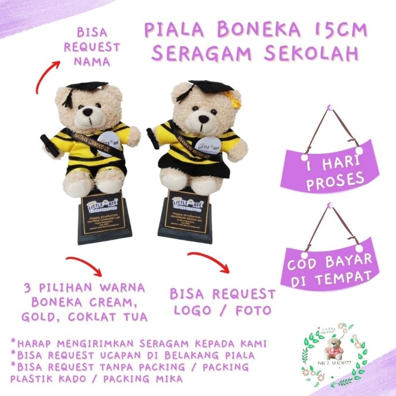 Piala Boneka seragam Sekolah Penabur / dian Harapan / tarakanita