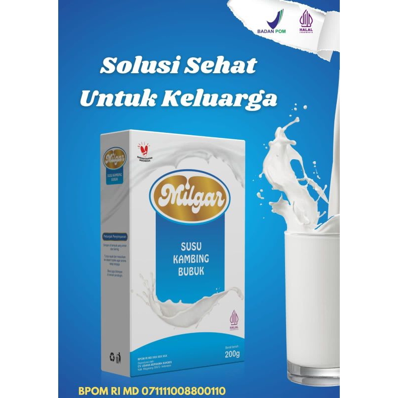 

MILGAR SUSU Kambing Mengandung Nutrisi Membantu Kebugaran Badan 100 % 200g