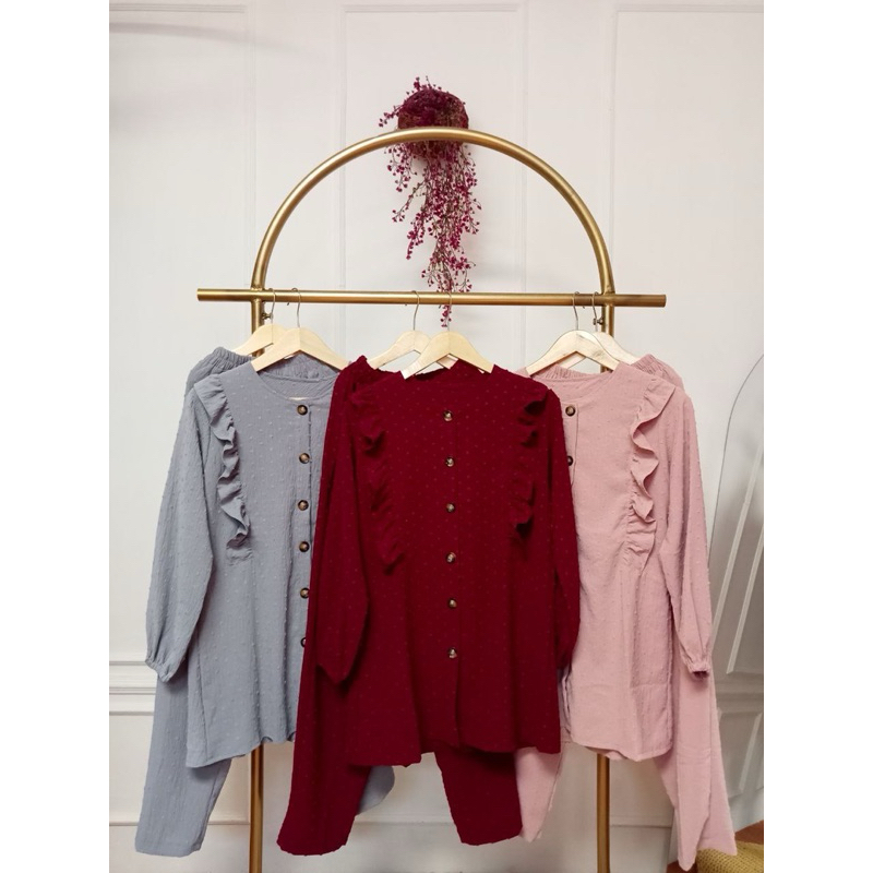 BEST SELLER SETELAN TUNIK CELANA POLOS