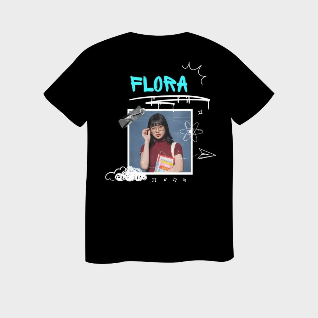 Kaos JKT48 Flora Special Goes To School Edition | Kaos JKT48 | Kaos Unisex Pria Wanita / Ukuran M / 