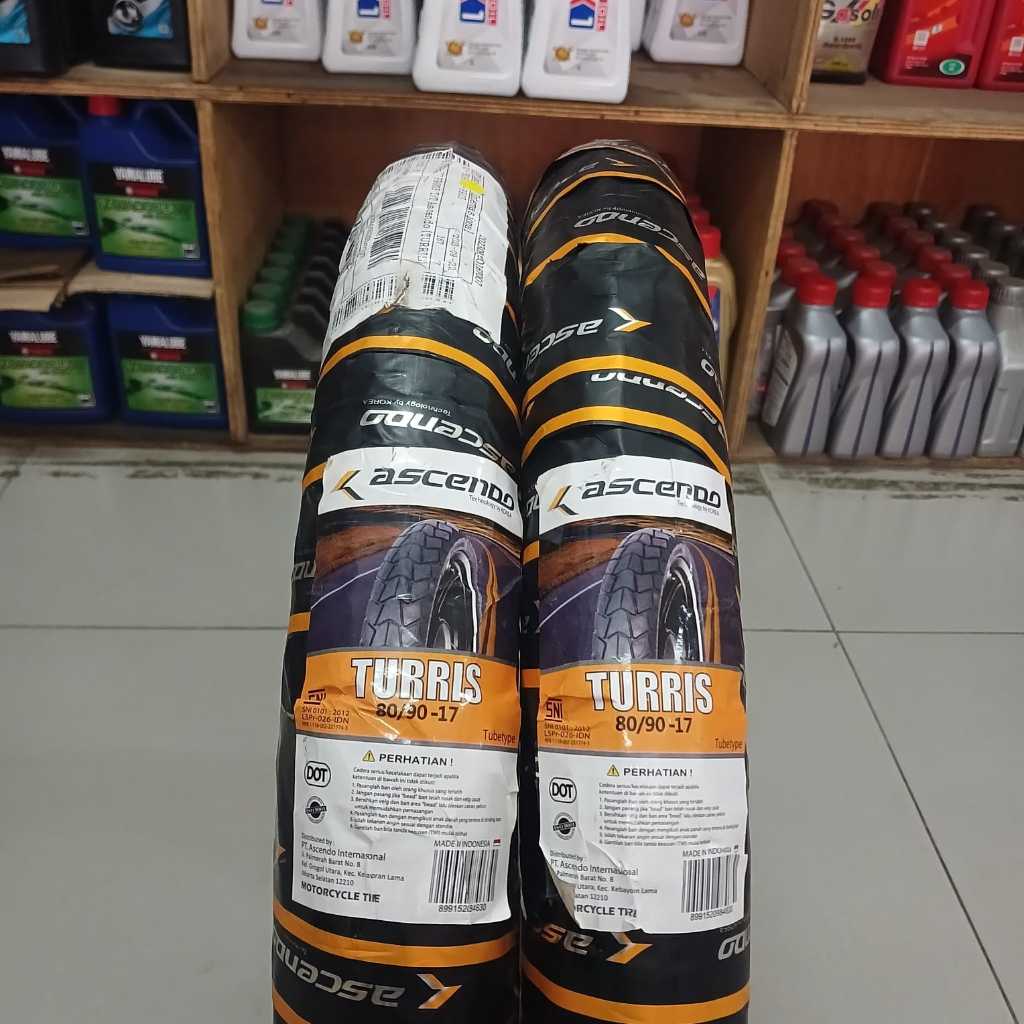 (Free Ban Dalam)Ban Non Tubeles ASCENDO Turris 80/90-17