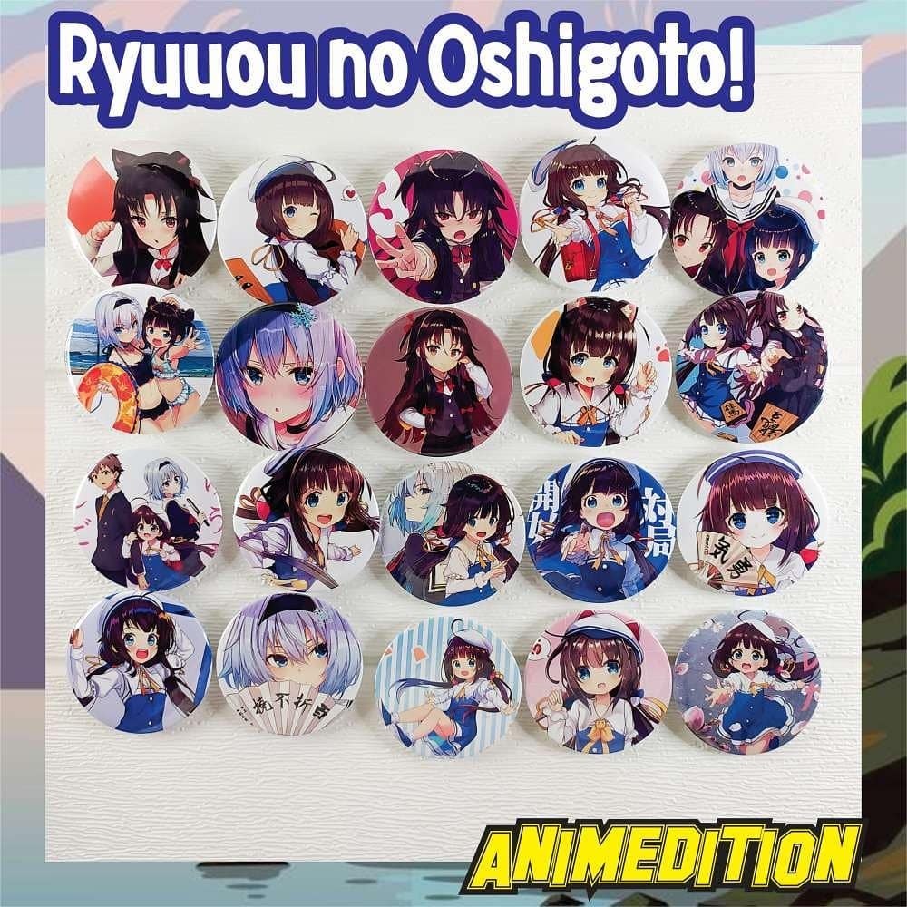 Pin Button Anime Ryuuou no Oshigoto The Ryuo's Work is Never Done Ginko Sora Ai Yashajin Ai Hinatsur