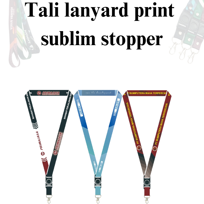 

Tali lanyard print sublim 2cm cetak 2 muka / tali id card printing dua cm cetak dua muka / nametag