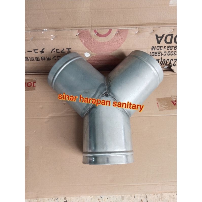 Sock dukting dua cabang 4inch / Pipa 2 cabang / Pipa cerobong dua cabang