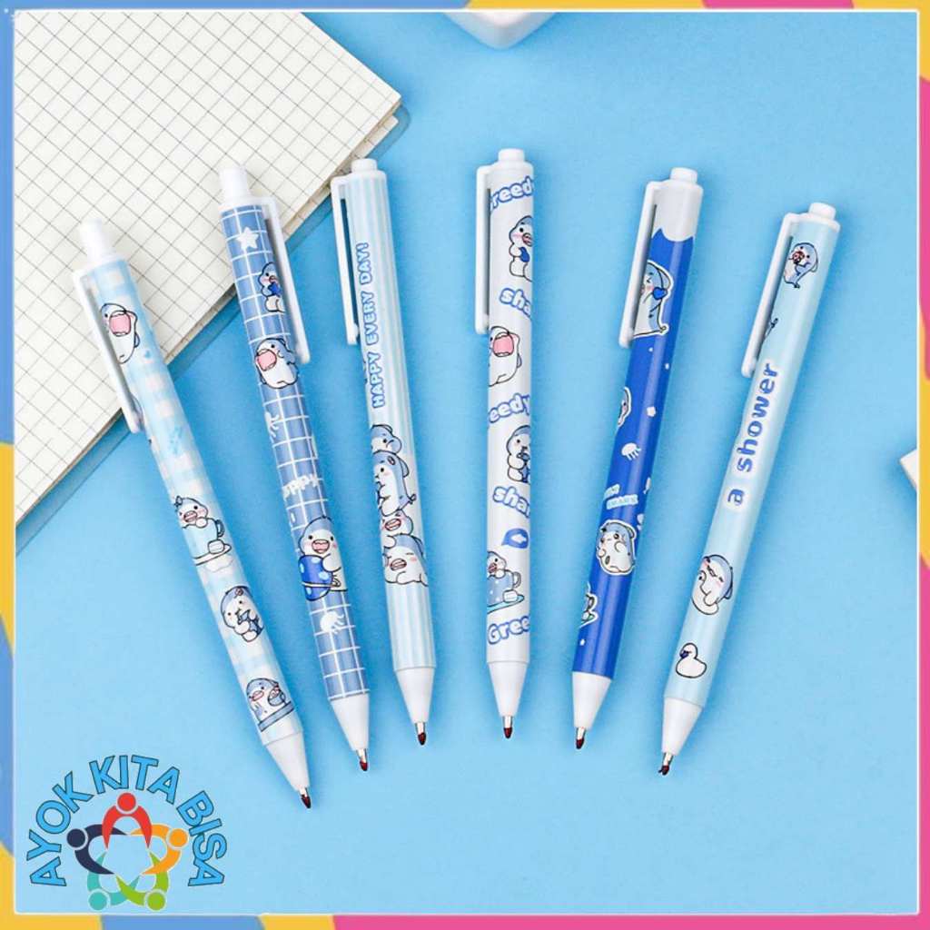 

AKB Pena Cetekan Karakter Motif Hiu Pulpen Warna Blue Shark Tinta Hitam Alat Tulis Sekolah Kantor Pen Bolpoint t
