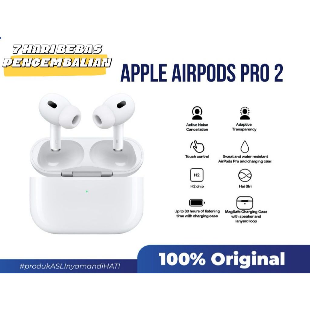 Apple Airpods Pro 2 Original 100% With Wireless Charging Case Second Bergaransi Ex internasional