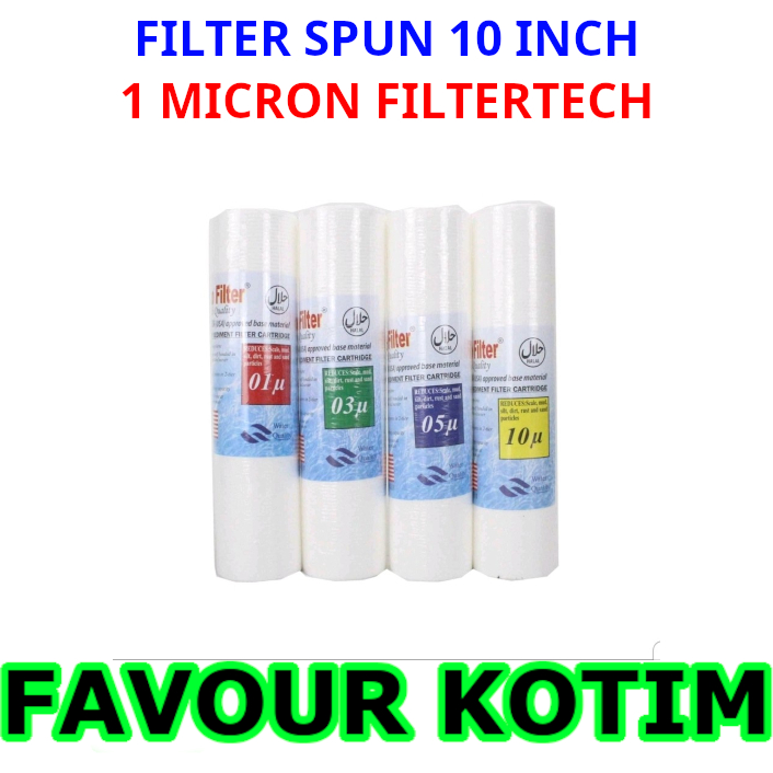 FILTER SPUN PP CARTRIDGE FILTERTECH 10 INCH 1 MIKRON FVKOTIM