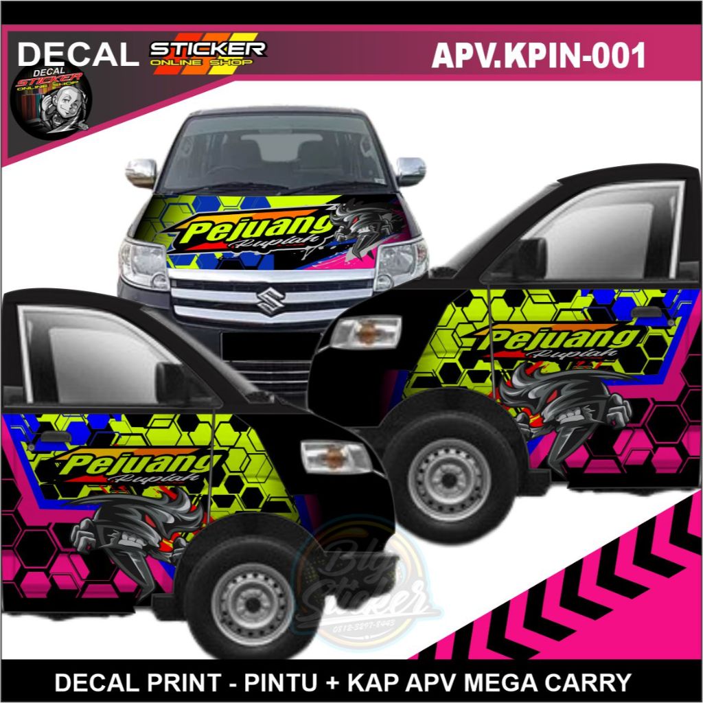 STIKER KABIN MOBIL APV PICKUP DECAL PRINT VARIASI CUSTOM