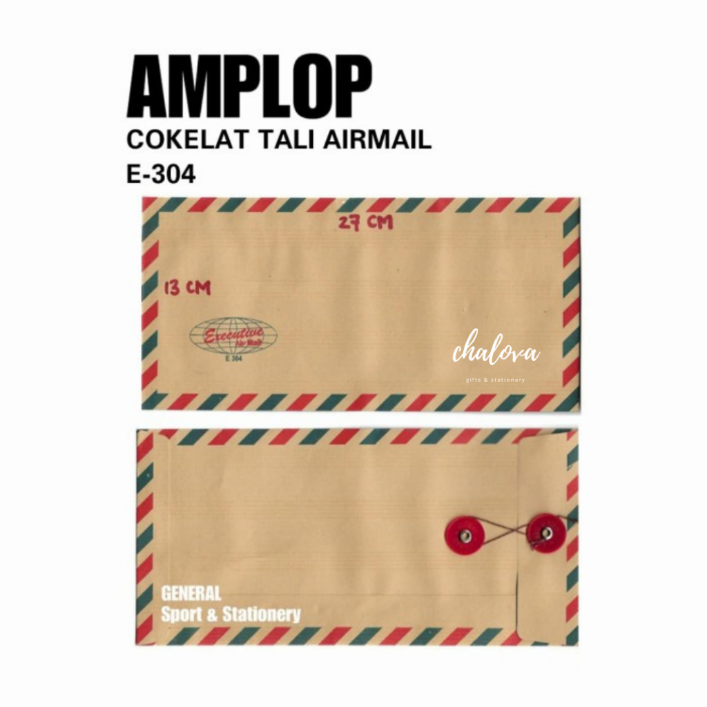 

[PAK] AMPLOP COKLAT TALI EXECUTIVE 304 ISI 10 PCS / AMPLOP TALI EXECUTIVE 304 AIRMAIL