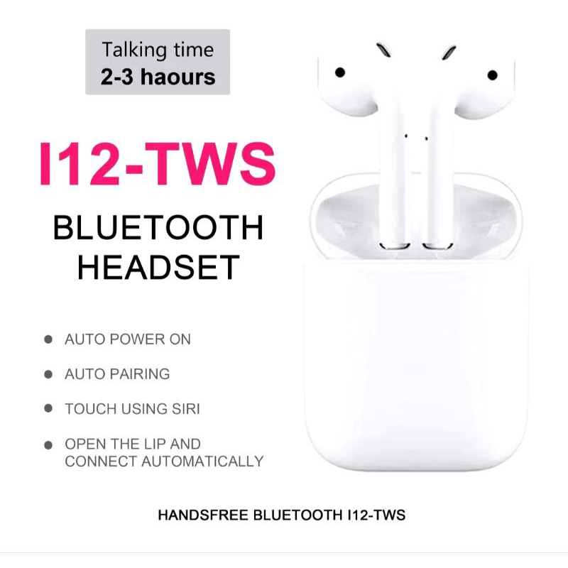 HEADSET BLUETOOTH i12 TWS TRUE WIRELESS I12