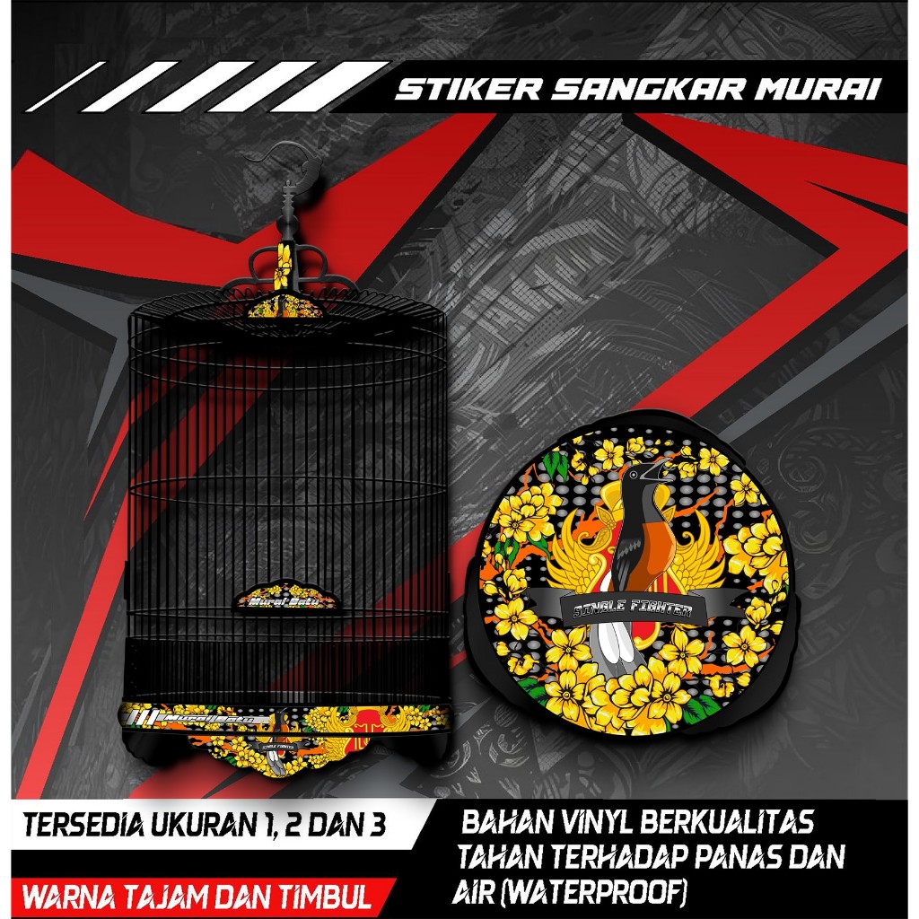 

Stiker Decal Sangkar Burung Murai, Sangkar Bulat Custom, High Quality, Anti Air, Murah, COD