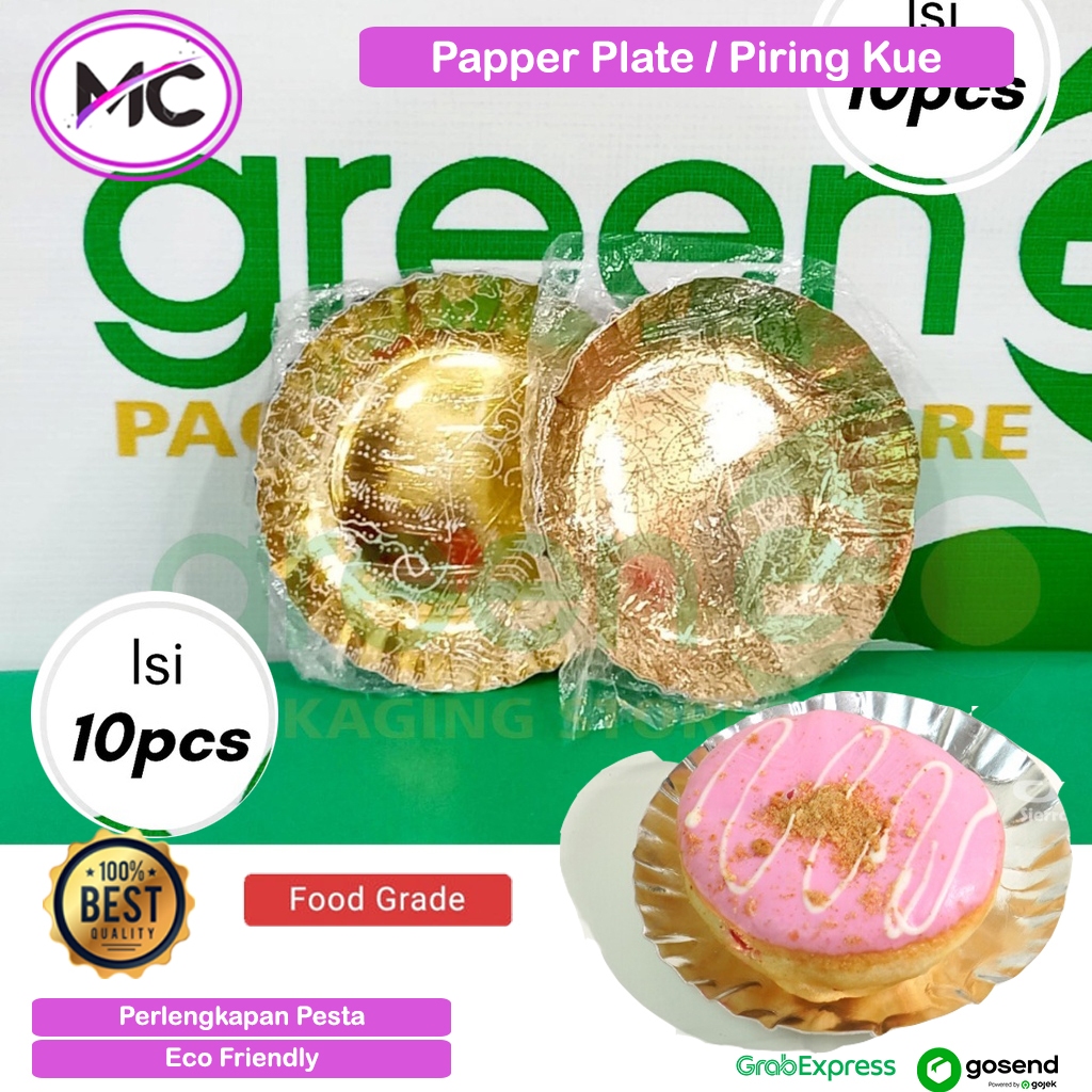 Piring Kertas Kue Ulang Tahun Sekali Pakai Kecil Besar Piring Mas Papper Tart Plate Bahan Food Grade
