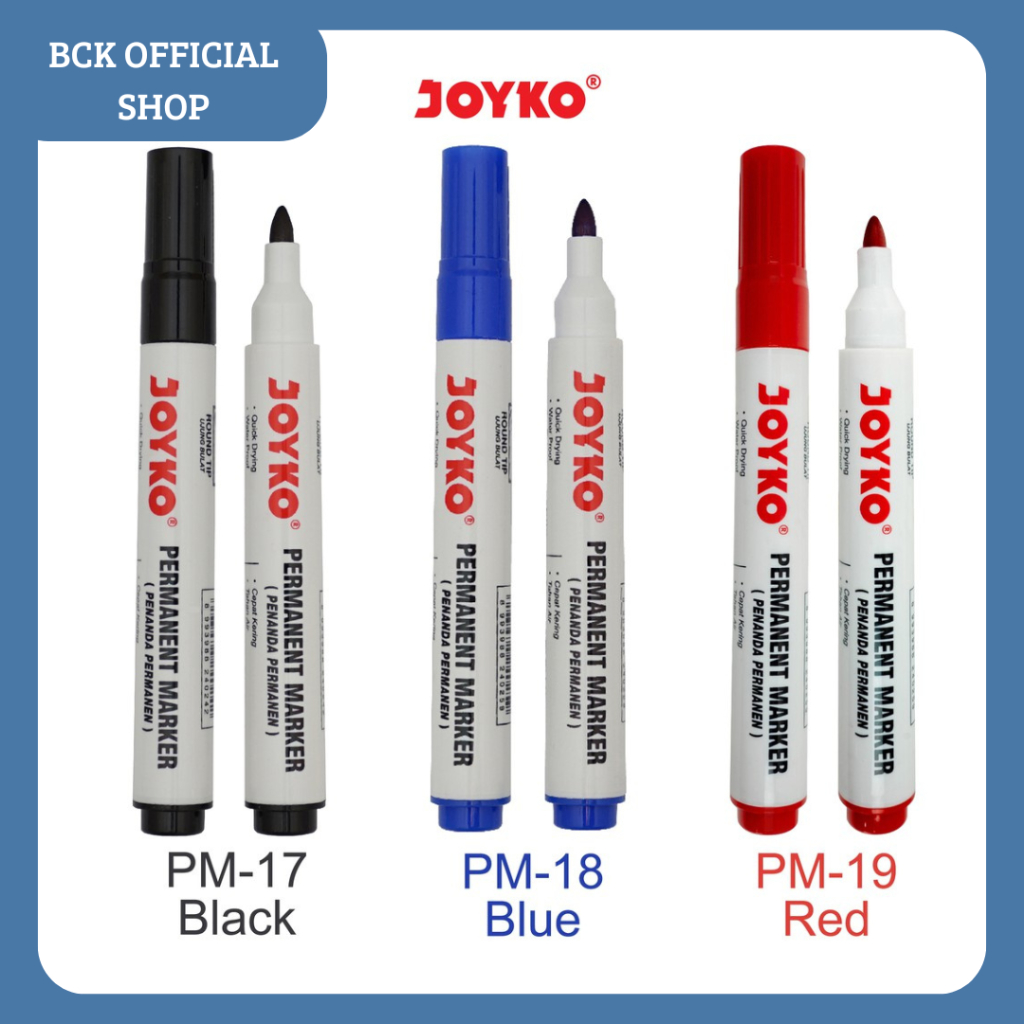 

Spidol Permanent Maker Series Round Tip PM - 17 ~ 19 Joyko