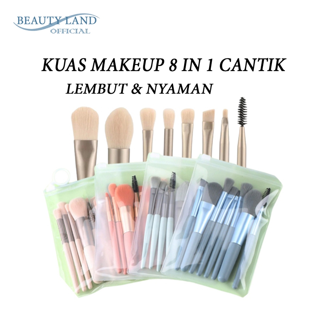 1 Set Kuas Makeup 8in1 Lengkap Lembut Nyaman Makeup Brush Tools Set Paket Make Up Foundation Brush /