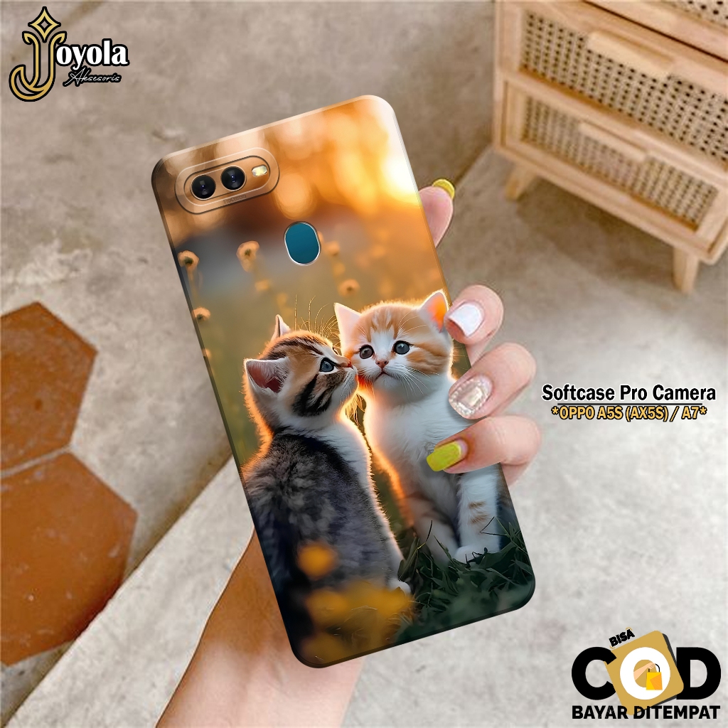 Case Hp OPPO A5S / AX5s / A7 - Casing Hp OPPO A5S / AX5s / A7 - JOYOLA - Fashion Case Kucing - Case 