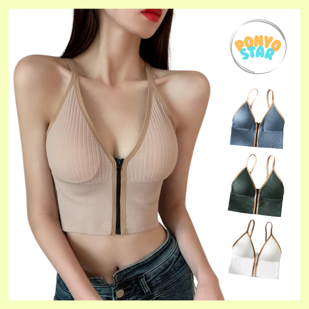 246 Bralette Bra Sexy Dinas Kancing Sleting Depan Cup A B C Wanita BH Seksi Women Dengan Cup Tanpa K