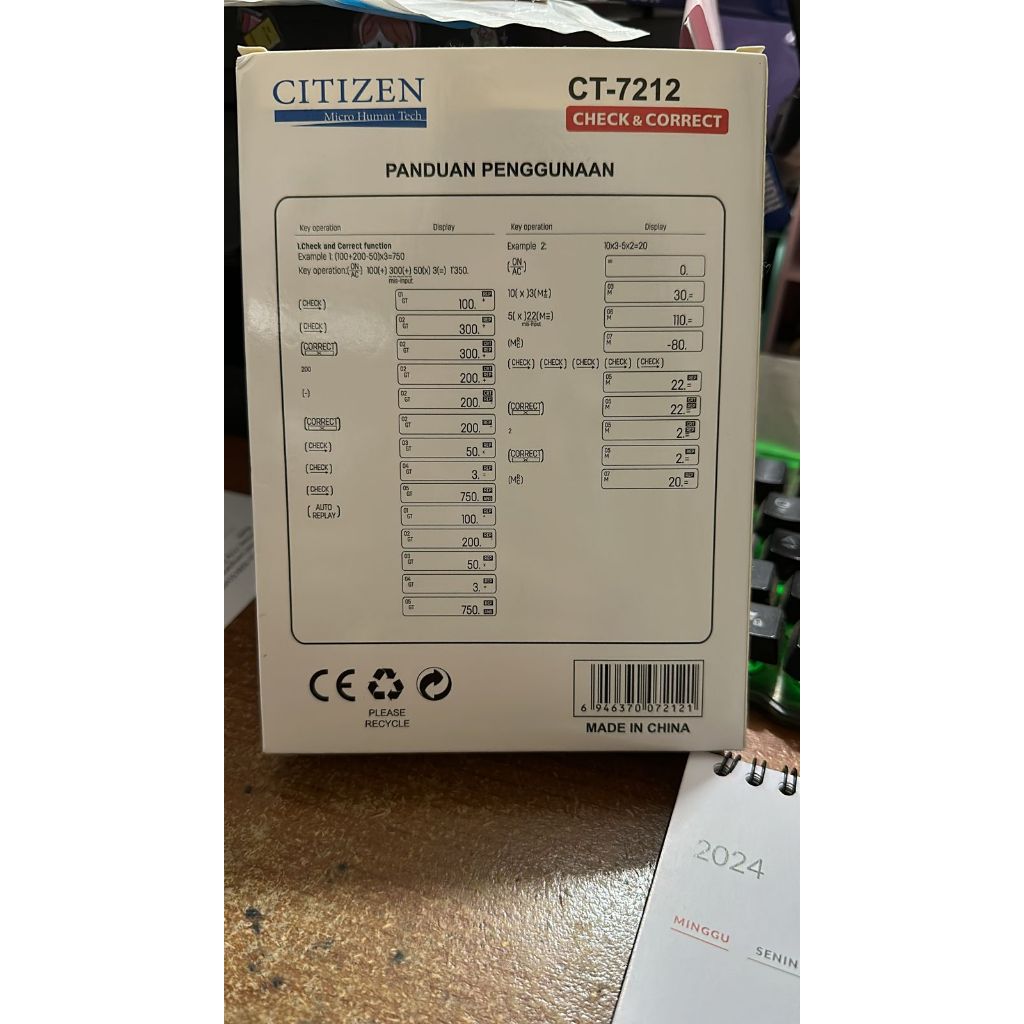 

Adn Kalkulator Citizen type CT-7212 - Calculator Citizen 12 Digit 2 Layar CT 7212