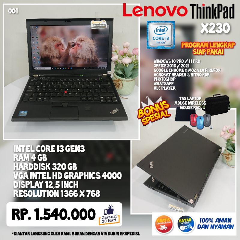 Laptop Lenovo ThinkPad X230, Intel Core i3