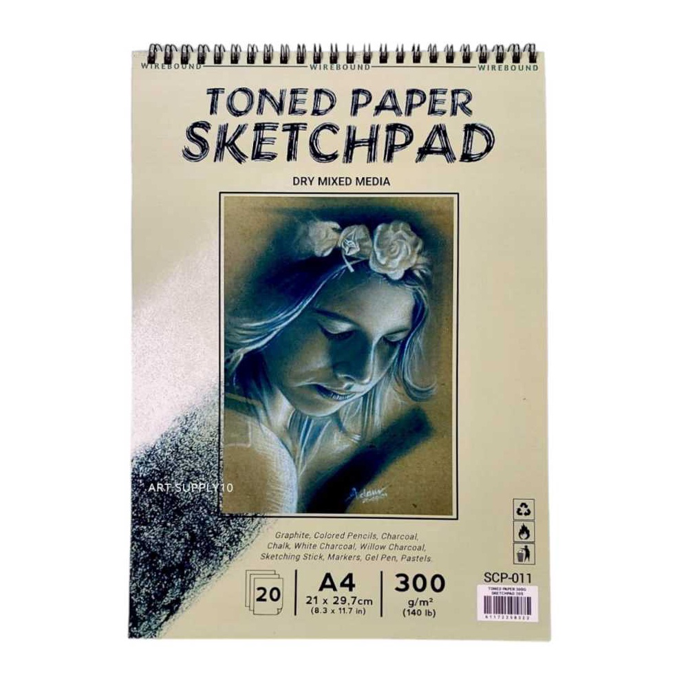

KODE K9U8 Toned Paper Spiral A4 Sketchpad 3gsm 2sheets Medium Surface