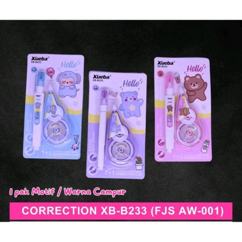 

Correction Tape/Tip x/Tipe Ex/ Stipo/ PenghapusPulpen/ Pita Koreksi/ Tip Ex Roll Transparant 2 in 1