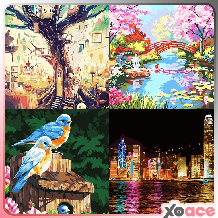 

KODE G6R Canvas Paint By Number Kit Digital Oil Painting DIY Lukisan 4 x 5 Seri H