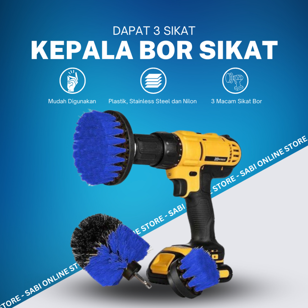 KEPALA SIKAT BOR ELEKTRIK POWER CLEANING HEAD 3 JENIS